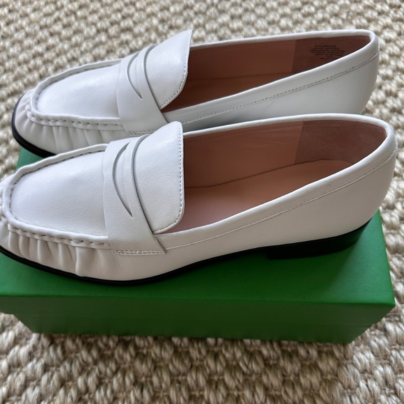Maison Ruched Leather Loafers in Ivory - Picture 3 of 5
